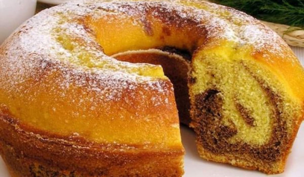 receita de bolo mesclado (chocolate e laranja)